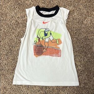 Nike Dri-FIT Tennis Graphic Tank Top Sleeveless Athletic‎ White Small